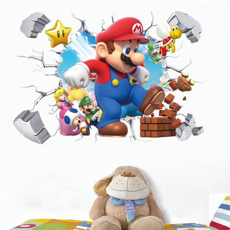 Baby Nursery Labels - 3D Cartoon Anime Game Characters Wall