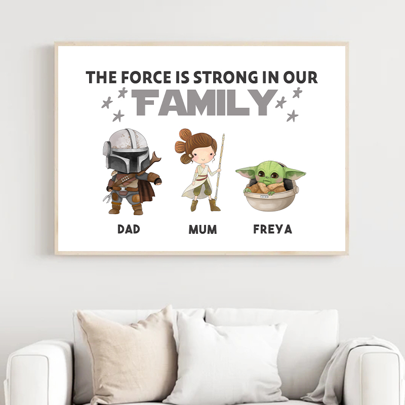 Baby Yoda Nursery - Personalized Family Name Print Yoda Character