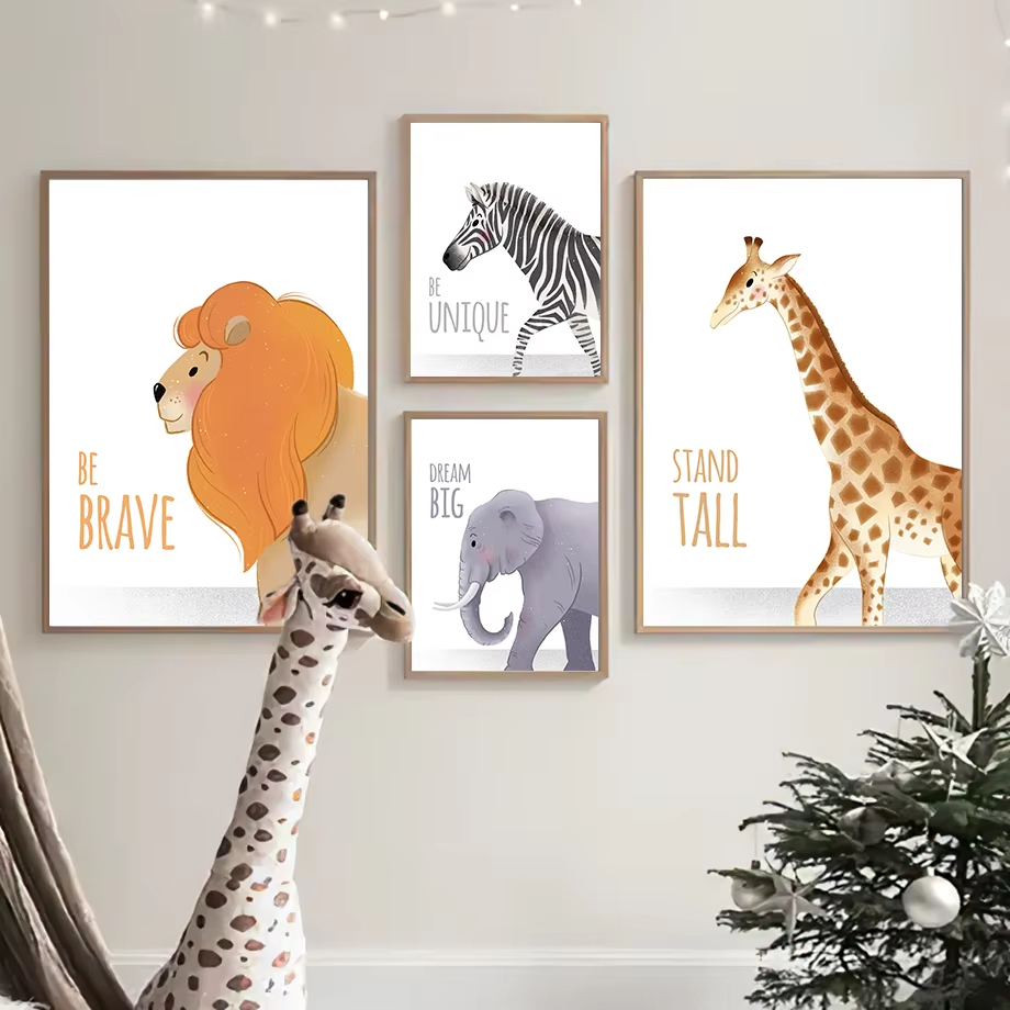 Baby Nursery Giraffe - Inspirational quotes Nursery Wall Art Mural