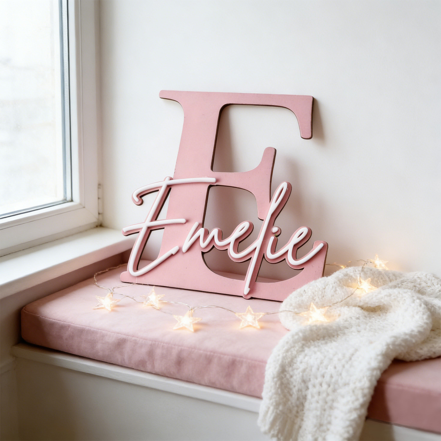 Baby Nursery Decor Boy - 1pc Double-layer Wooden Name Decoration Plaque,