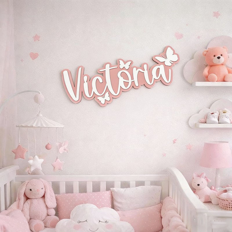 1Pc Custom Cartoon Butterfly N - Baby Nursery Decor Boy ulasan dan harga
