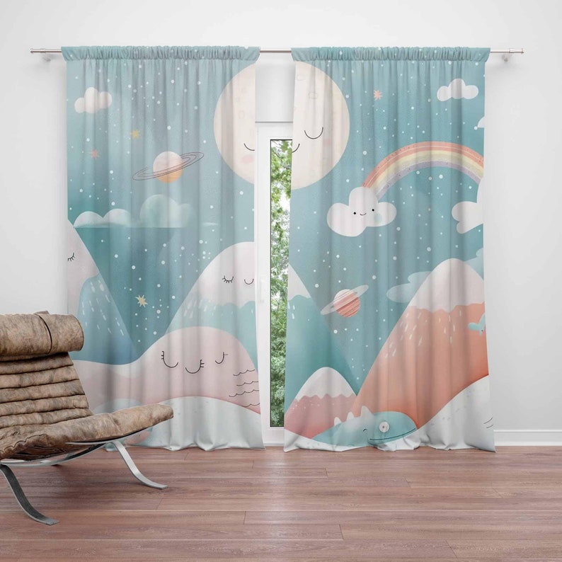 Mountain Rainbow Baby Nursery  - Baby Nursery Curtains ulasan dan harga