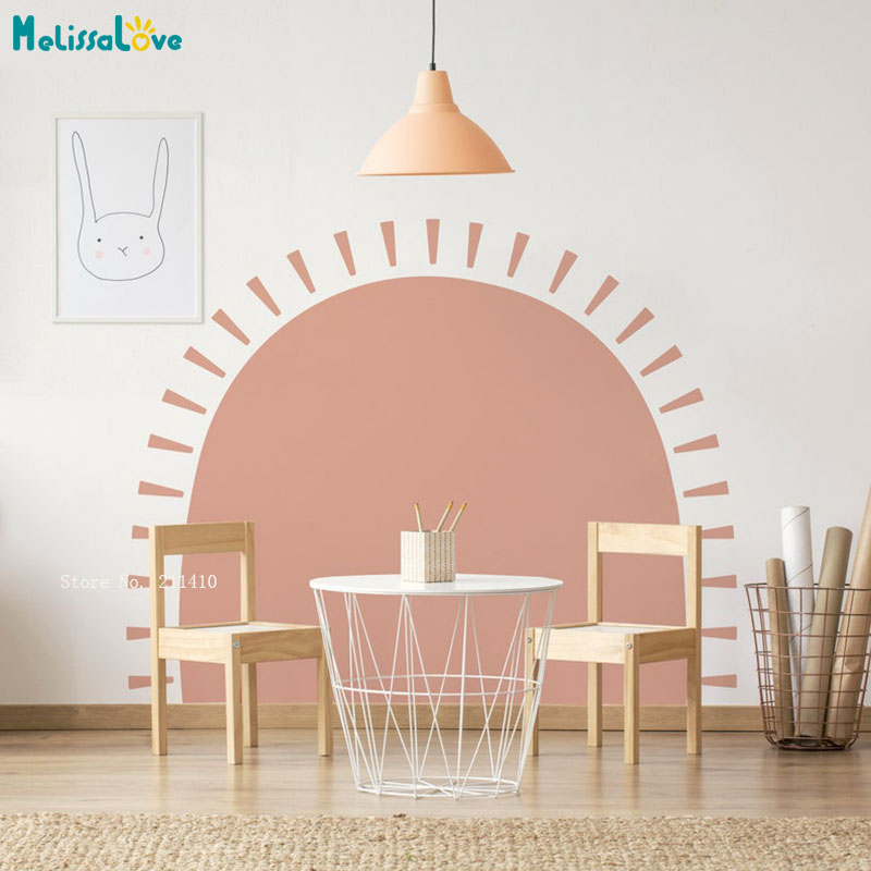 Half Sun Boho Wall Decals Abst - Baby Nursery Labels ulasan dan harga