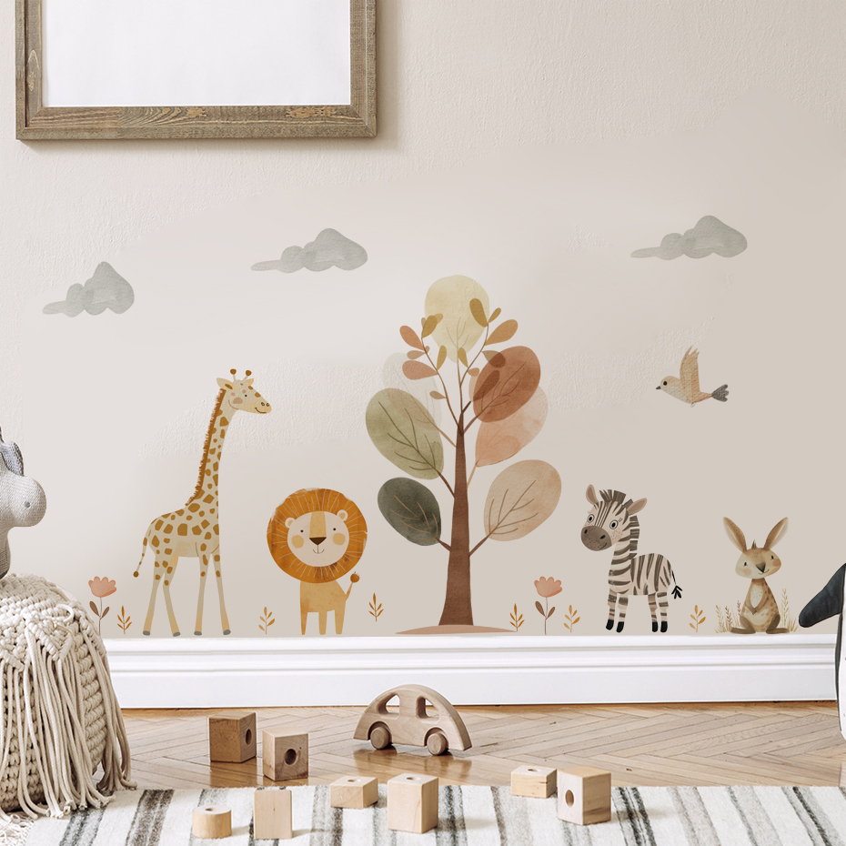 Cartoon Cute Lion Giraffe Zebr - Baby Nursery Giraffe ulasan dan harga