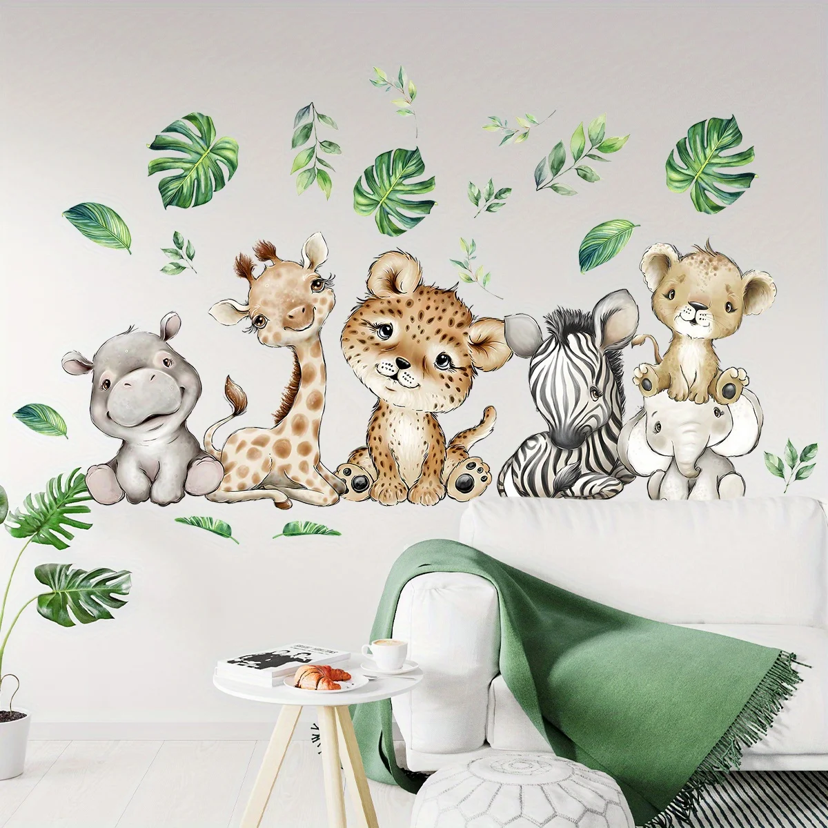 1PC Cartoon Cute Hippo Tiger E - Baby Nursery Labels ulasan dan harga