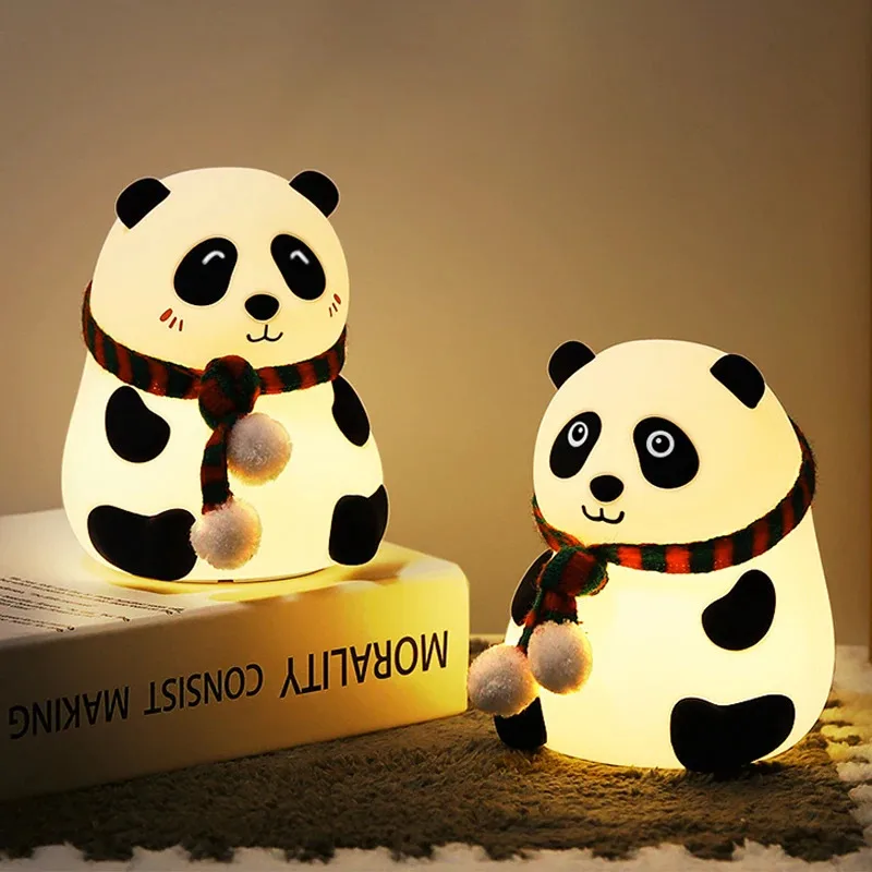 Cute Panda Night Light Silicon - Baby Nursery Table Lamp ulasan dan harga