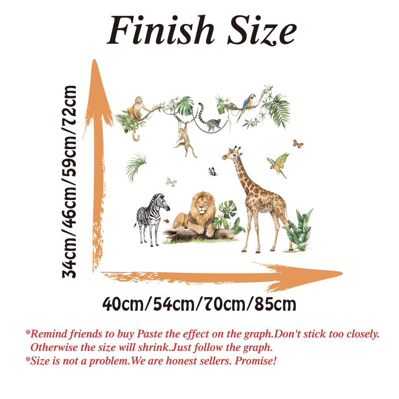 Large Jungle Animal Tropical L - Baby Nursery Giraffe ulasan dan harga