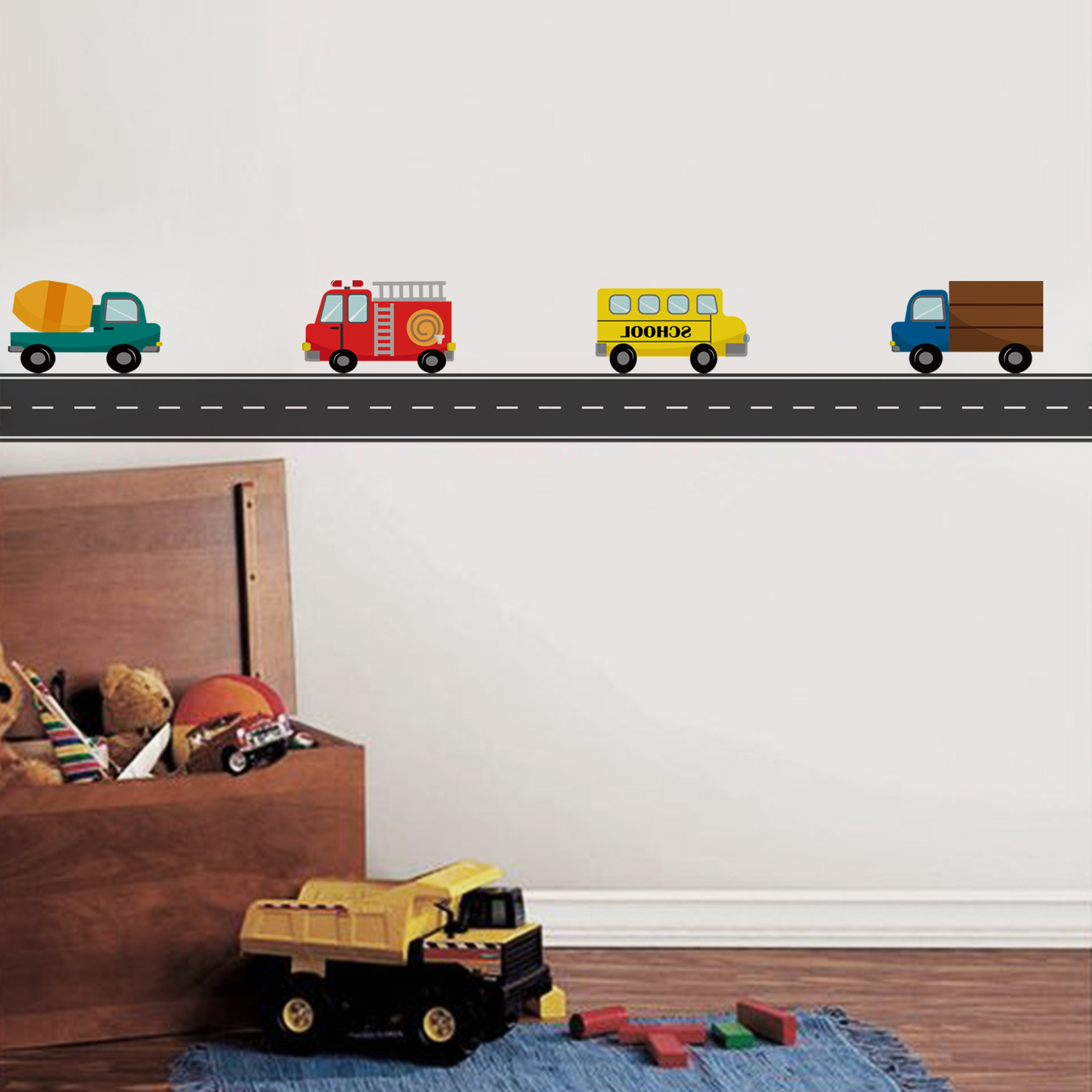 Cartoon Kids Transport Car Tru - Baby Nursery Labels ulasan dan harga