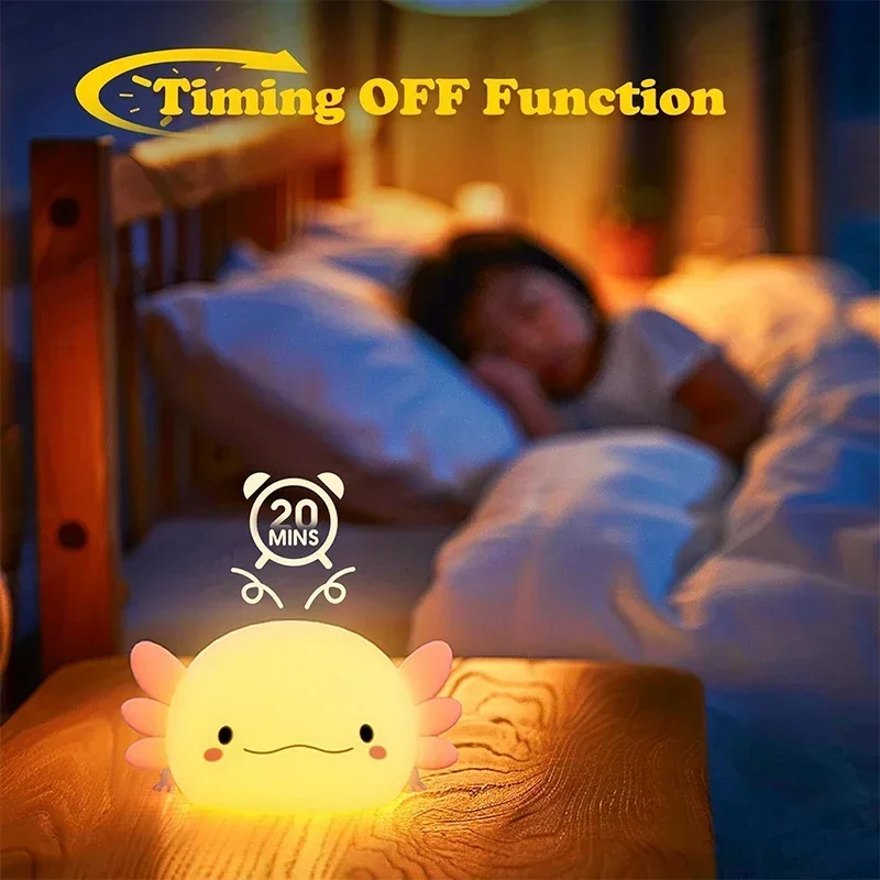 Cute Axolotl Night Light Silic - Baby Nursery Table Lamp ulasan dan harga