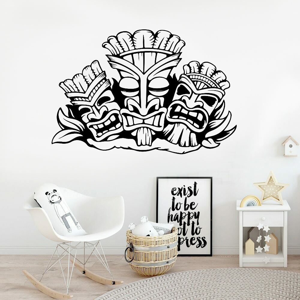 Hawaiian Totem Wall Sticker Al - Baby Nursery Labels ulasan dan harga
