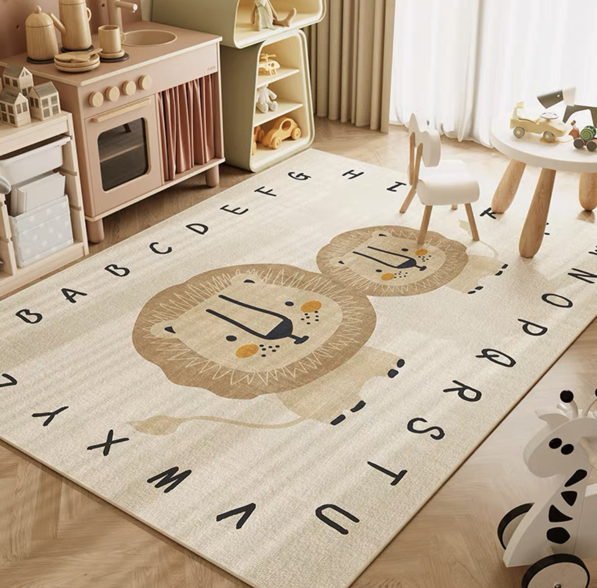 VIKAMA Neutral Cartoon Lion Ba - Soft Rug Nursery ulasan dan harga