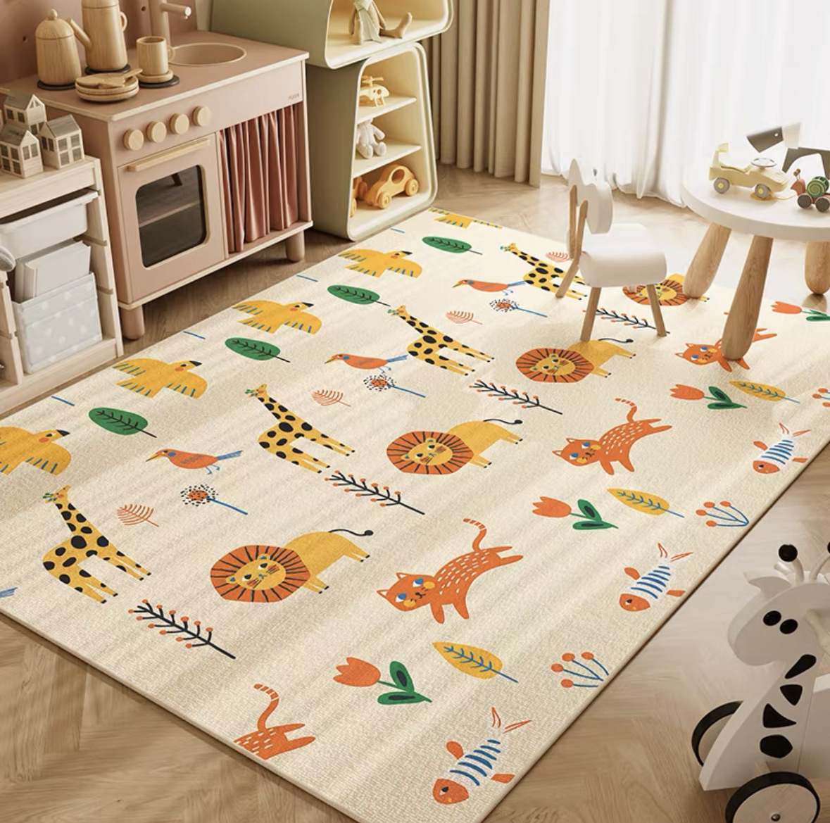 VIKAMA Neutral Cartoon Lion Ba - Soft Rug Nursery ulasan dan harga