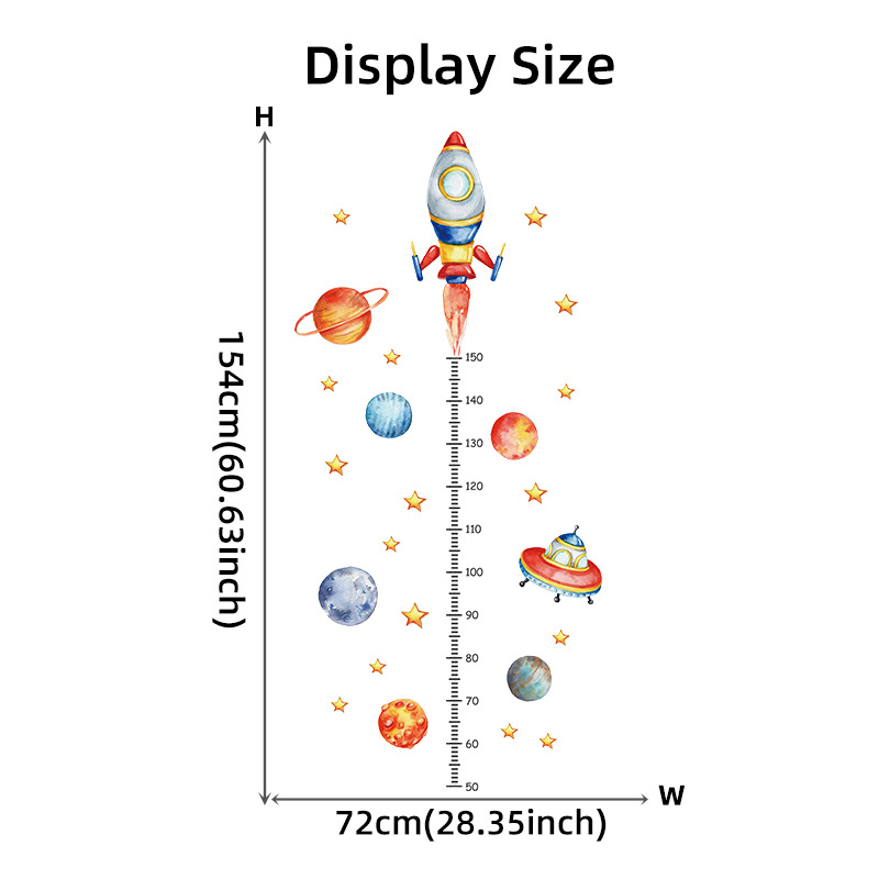 Cartoon Planet Rocket Height M - Baby Nursery Decor Boy ulasan dan harga