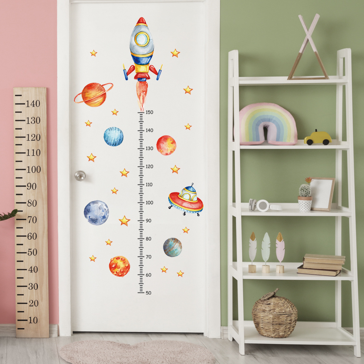 Cartoon Planet Rocket Height M - Baby Nursery Decor Boy ulasan dan harga