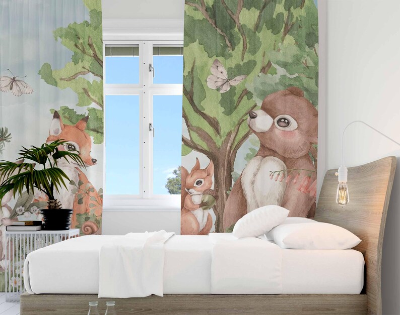 Forest Animals Curtains Kids B - Baby Nursery Curtains ulasan dan harga