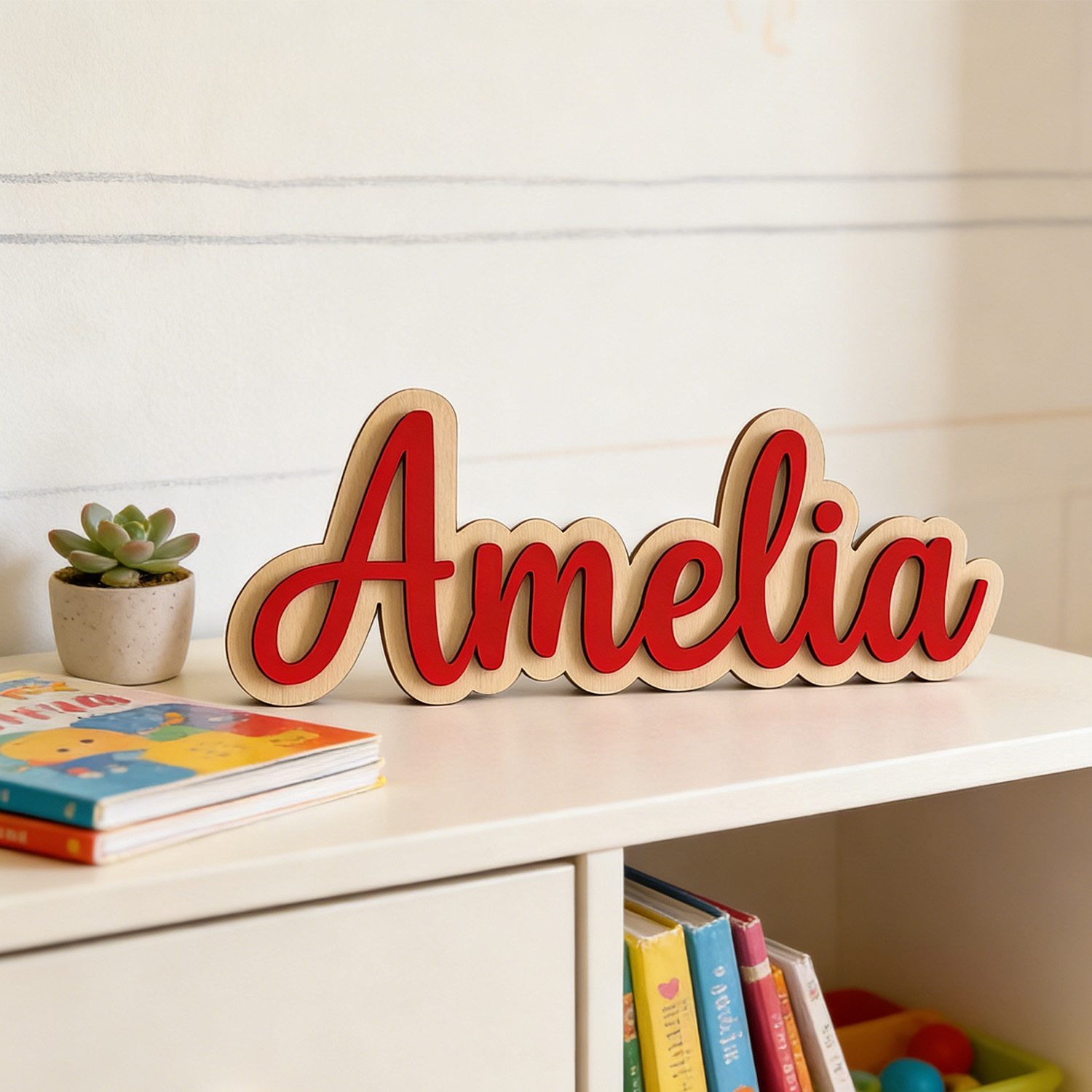 1pc Customized Double-layer Wo - Baby Nursery Decor Boy ulasan dan harga