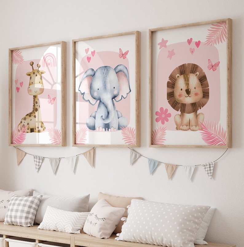 1/3pcs Pink Elephant Giraffe L - Baby Nursery Giraffe ulasan dan harga