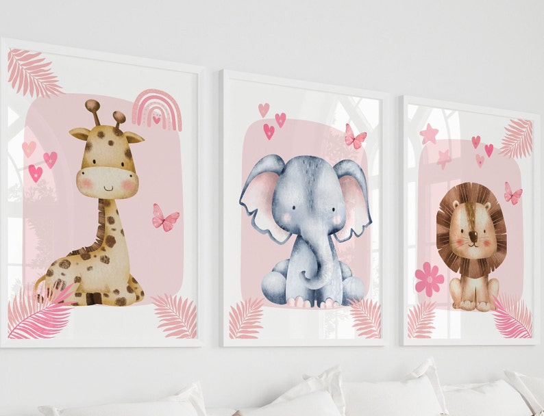 1/3pcs Pink Elephant Giraffe L - Baby Nursery Giraffe ulasan dan harga