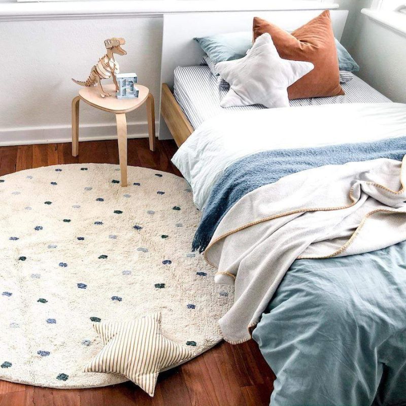 Dot Fluffy Carpet Living Room  - Soft Rug Nursery ulasan dan harga