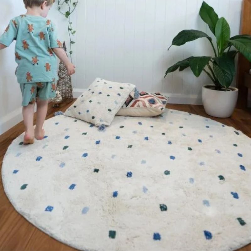 Dot Fluffy Carpet Living Room  - Soft Rug Nursery ulasan dan harga