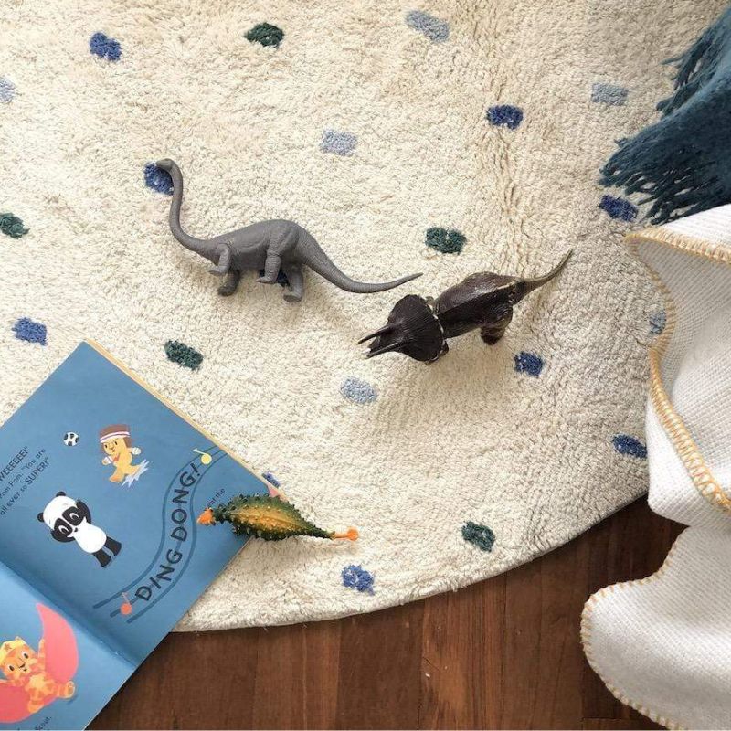 Dot Fluffy Carpet Living Room  - Soft Rug Nursery ulasan dan harga