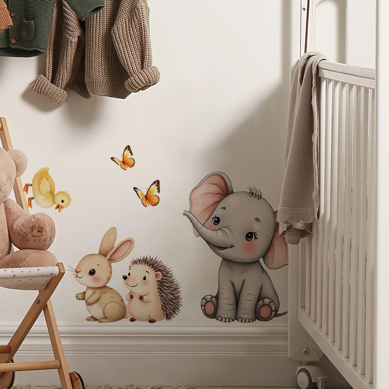 Cartoon Animal Wall Sticker -  - Baby Nursery Labels ulasan dan harga