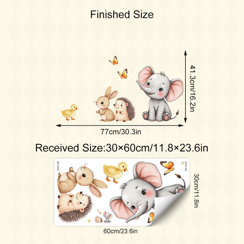 Cartoon Animal Wall Sticker -  - Baby Nursery Labels ulasan dan harga