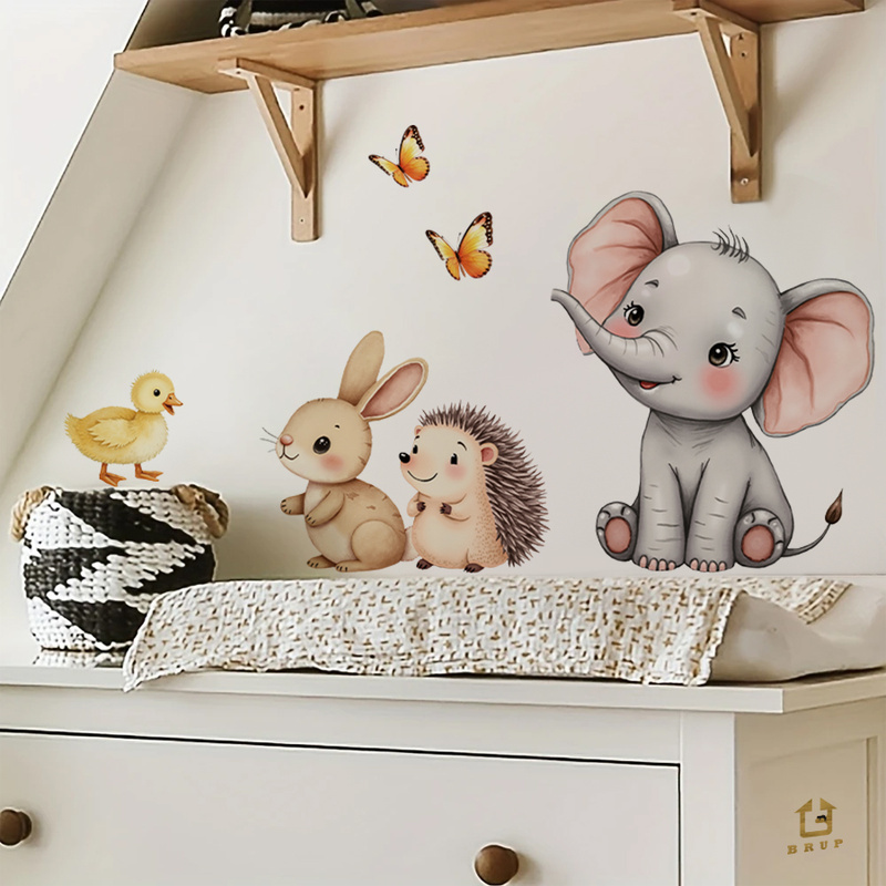 Cartoon Animal Wall Sticker -  - Baby Nursery Labels ulasan dan harga