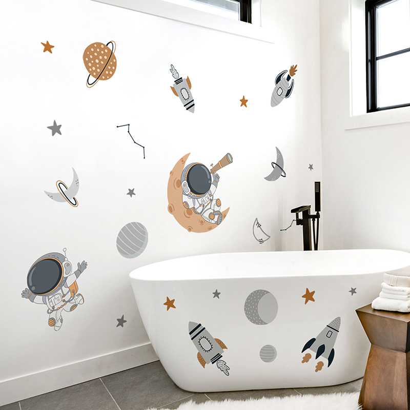 Cartoon Space Astronaut Planet - Baby Nursery Decor Boy ulasan dan harga