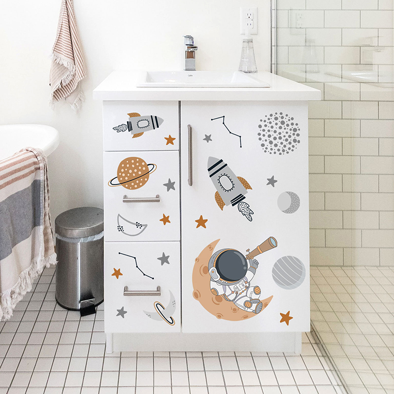 Cartoon Space Astronaut Planet - Baby Nursery Decor Boy ulasan dan harga