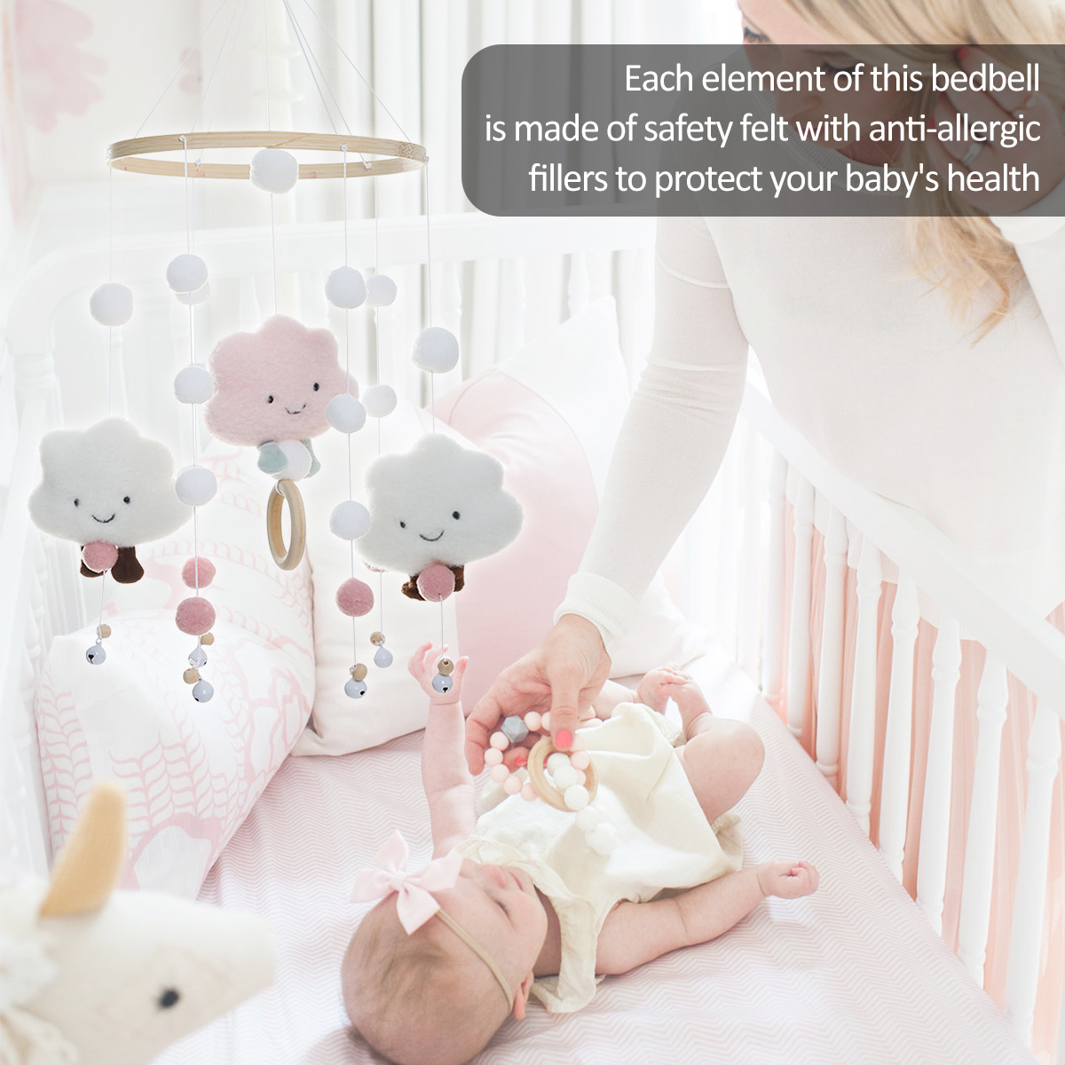 Mobile Wind Chimes with Cloud  - Baby Nursery Mobile ulasan dan harga