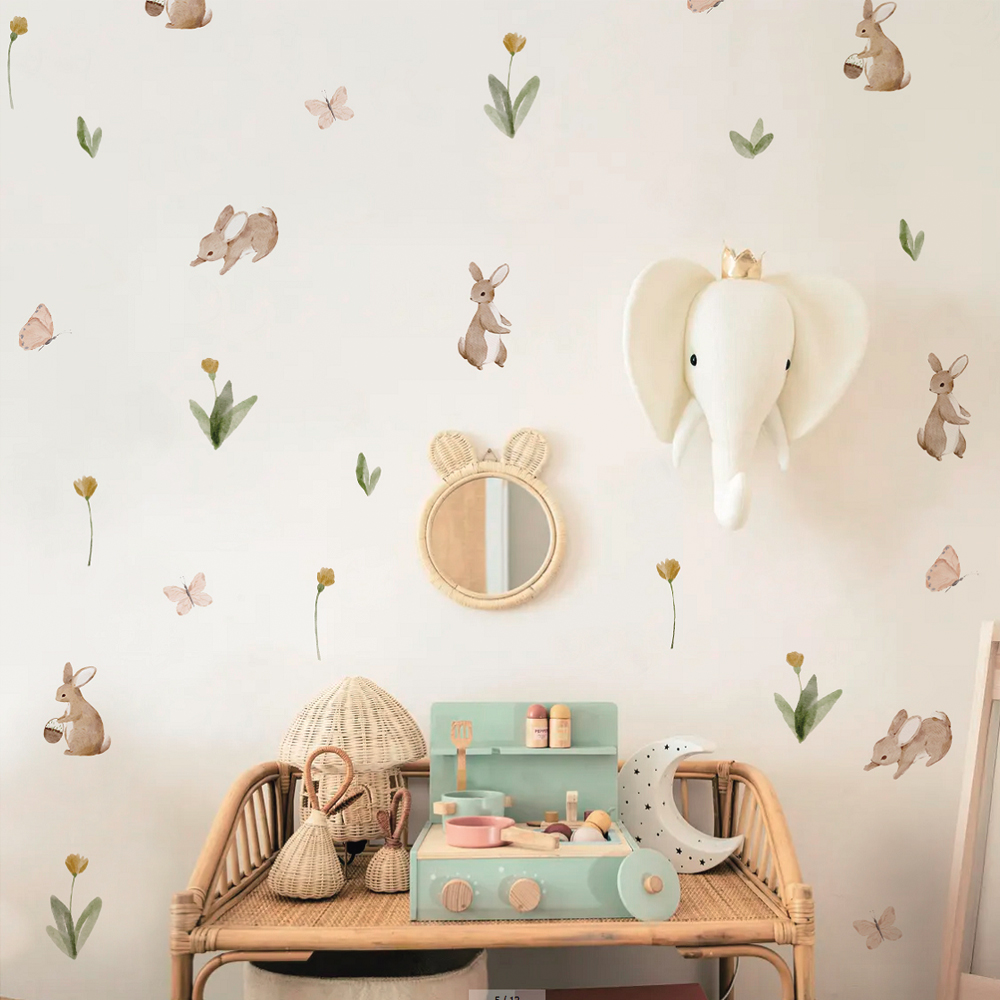 Summertime Watercolor  Cute Bu - Baby Nursery Labels ulasan dan harga