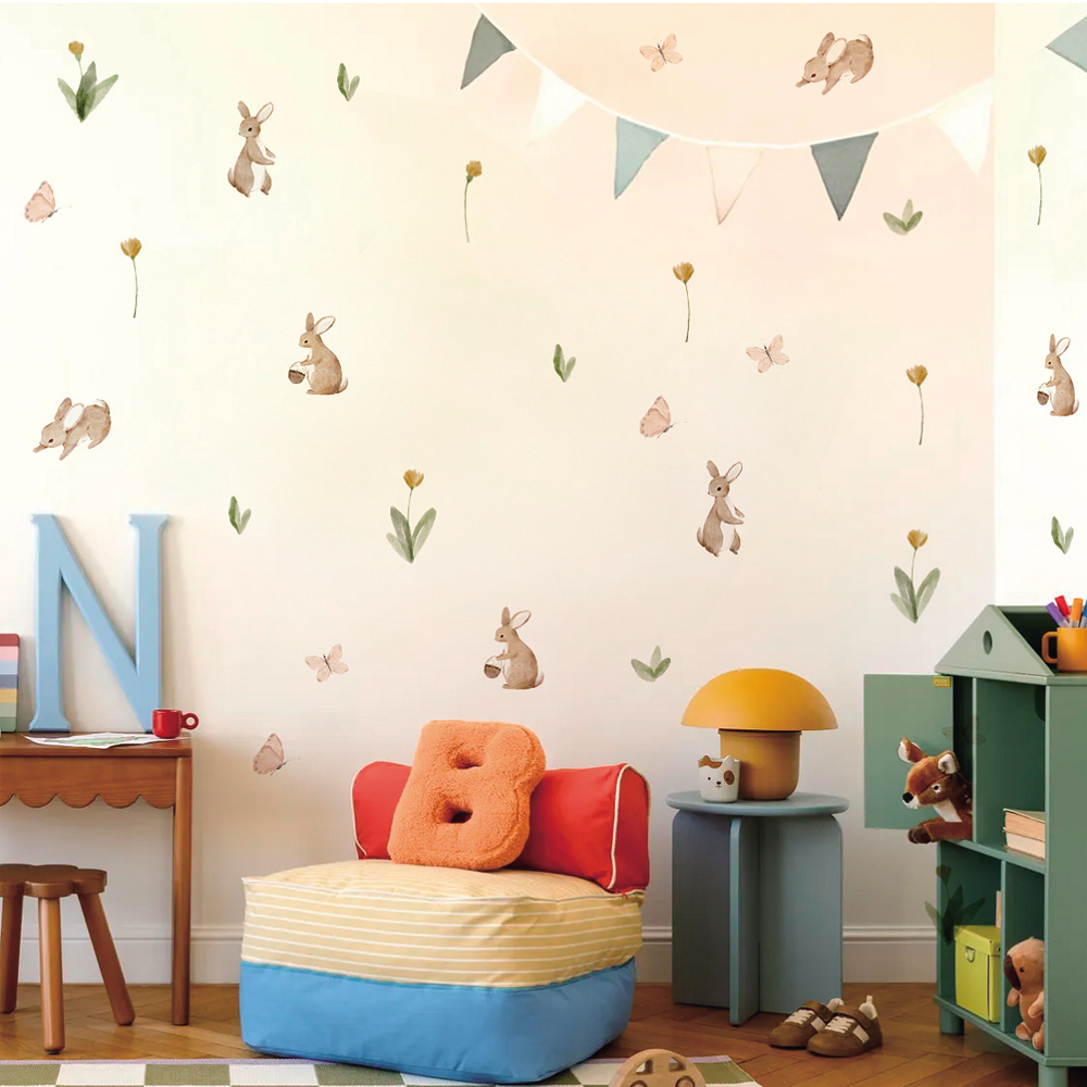 Summertime Watercolor  Cute Bu - Baby Nursery Labels ulasan dan harga