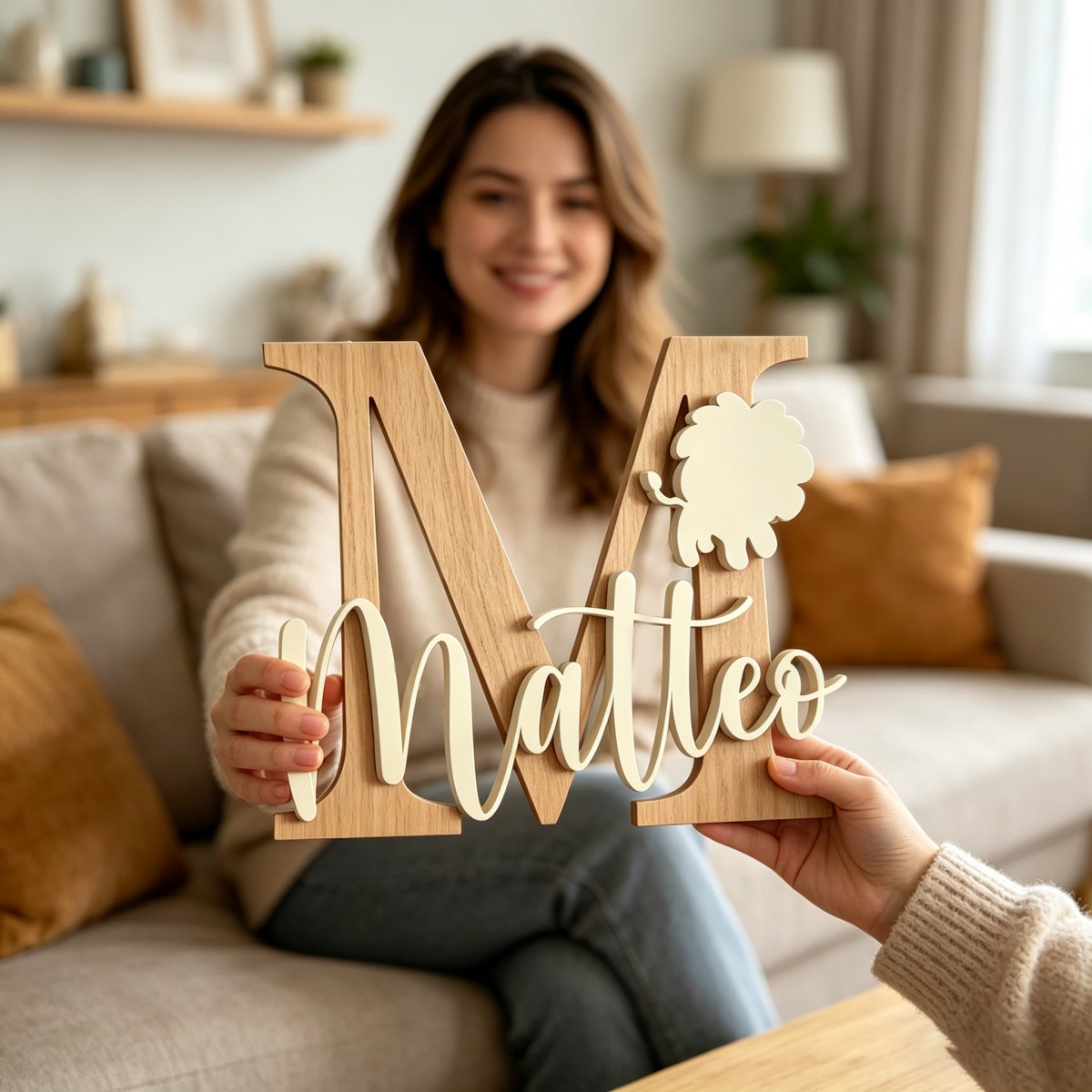 1Pc Custom Lion Name & Initial - Baby Nursery Baby ulasan dan harga
