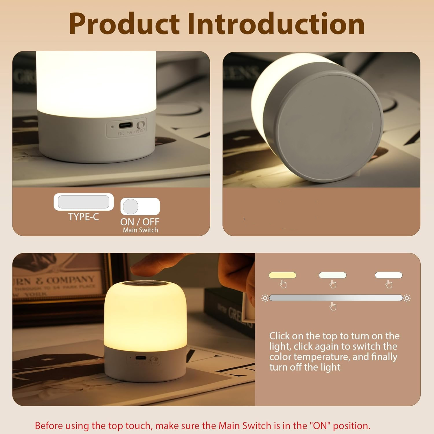 1pcPortable Baby Night Light,3 - Baby Nursery Table Lamp ulasan dan harga