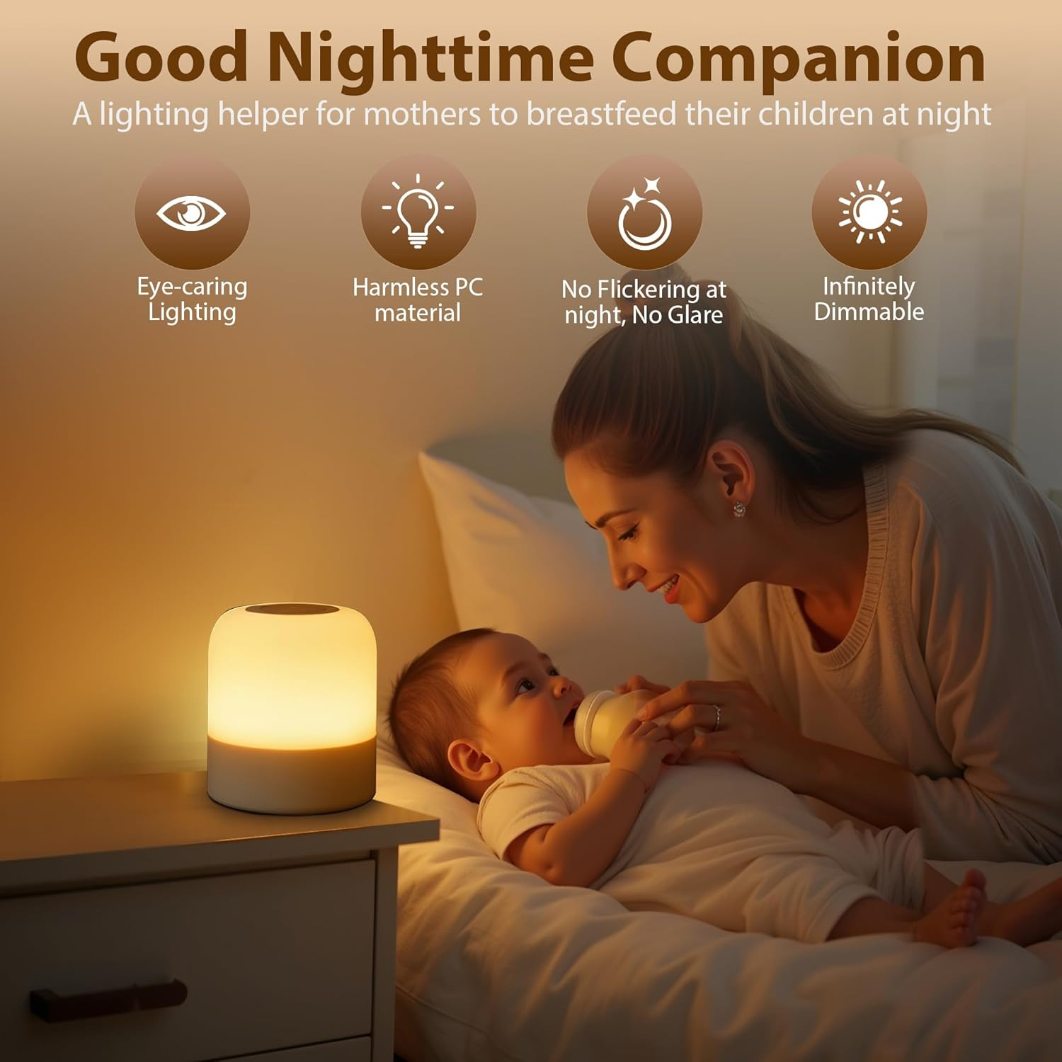 1pcPortable Baby Night Light,3 - Baby Nursery Table Lamp ulasan dan harga
