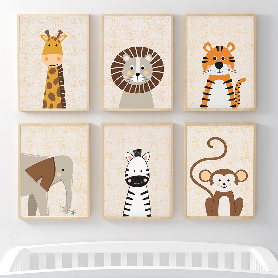 Lion Giraffe Elephant Zebra Mo - Baby Nursery Giraffe ulasan dan harga
