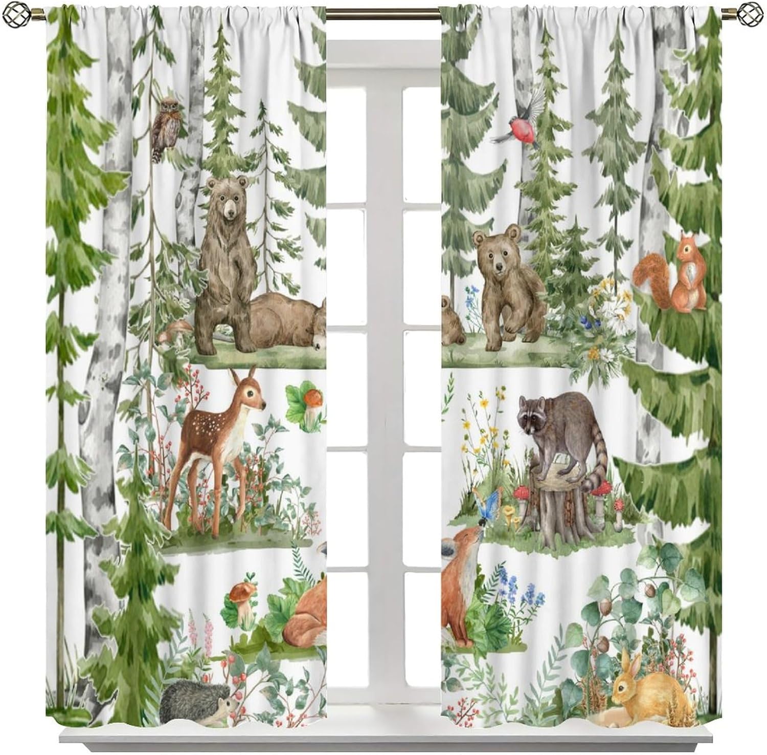 Forest Animal Curtains for Kid - Baby Nursery Curtains ulasan dan harga