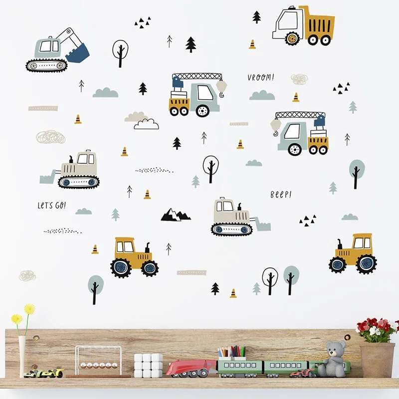 Hand Drawn Cute Cars Cargo Tru - Baby Nursery Labels ulasan dan harga