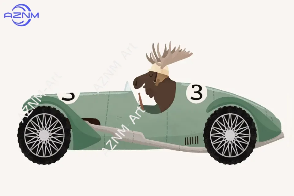 1PC Animals on Cars Cartoon Po - Baby Nursery Giraffe ulasan dan harga