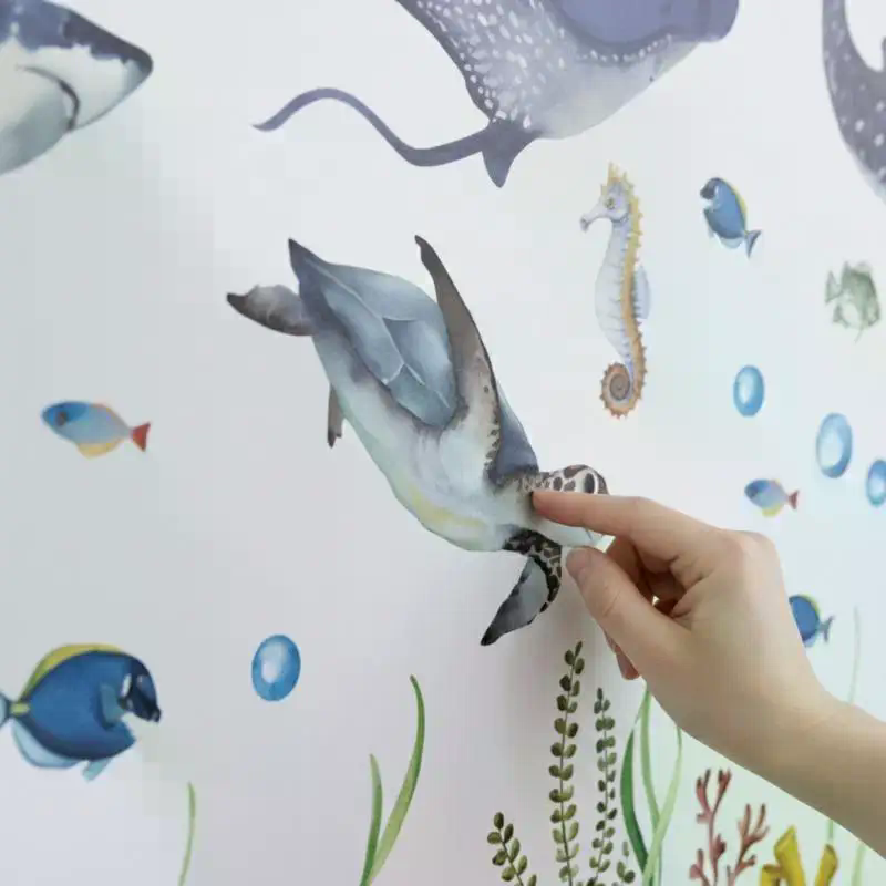 Ocean Life Wall Decals Waterco - Baby Nursery Labels ulasan dan harga