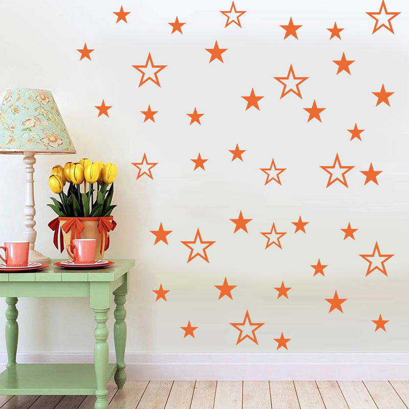Mixed Size Hollow Solid Stars  - Baby Nursery Labels ulasan dan harga