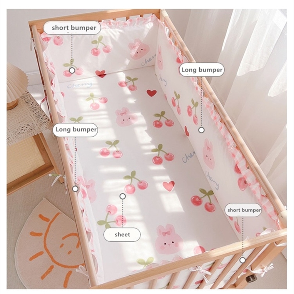 5Pcs Crib Bedding Set Girl Bab - Baby Nursery Decor Boy ulasan dan harga