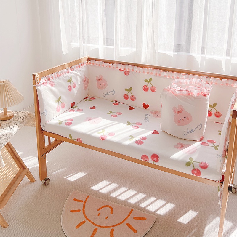 5Pcs Crib Bedding Set Girl Bab - Baby Nursery Decor Boy ulasan dan harga
