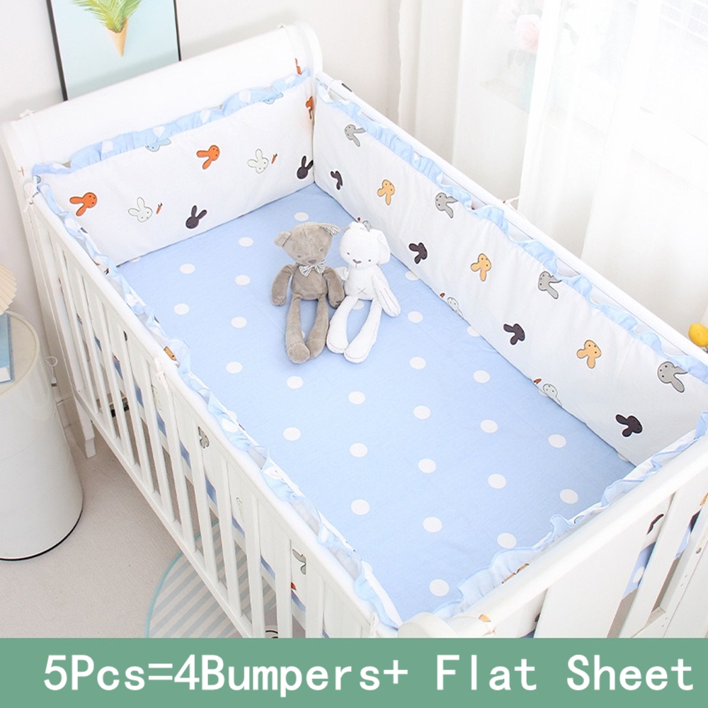 5Pcs Crib Bedding Set Girl Bab - Baby Nursery Decor Boy ulasan dan harga