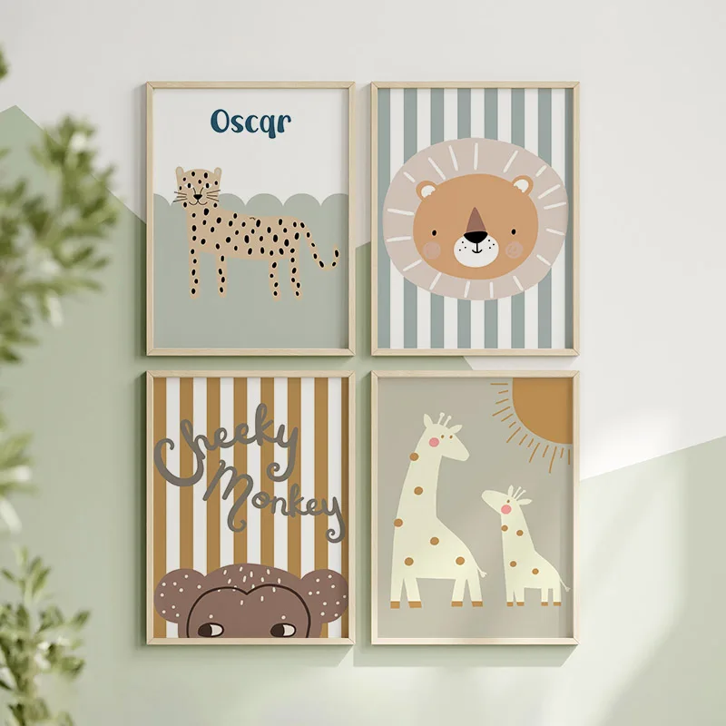 Cartoon Giraffe Leopard Lion M - Baby Nursery Giraffe ulasan dan harga