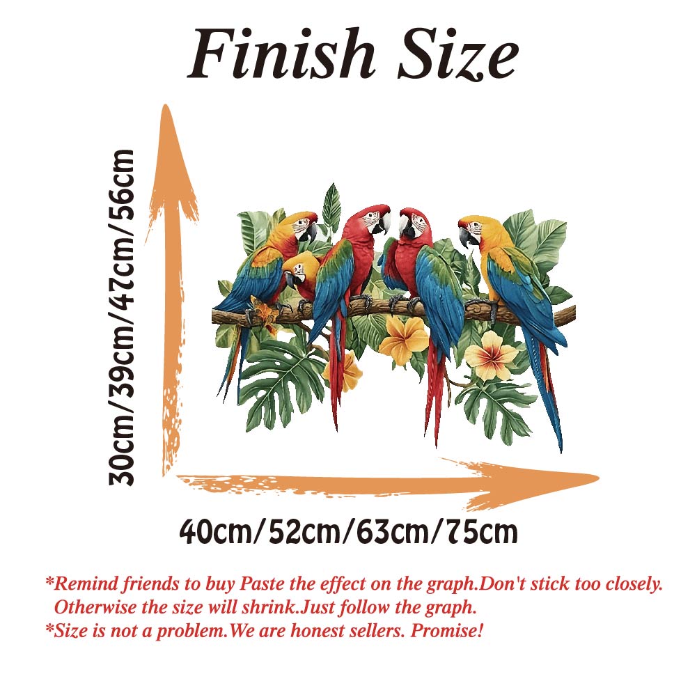 3Pcs Parrots on Branch Wall St - Baby Nursery Labels ulasan dan harga