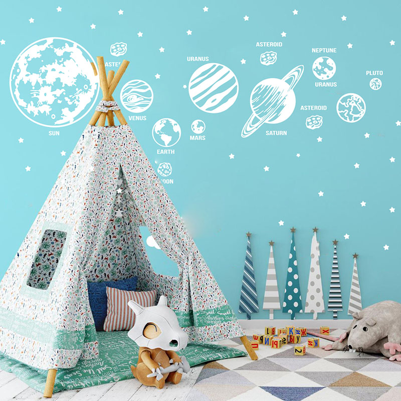 Large Planets Solar System Spa - Baby Nursery Labels ulasan dan harga