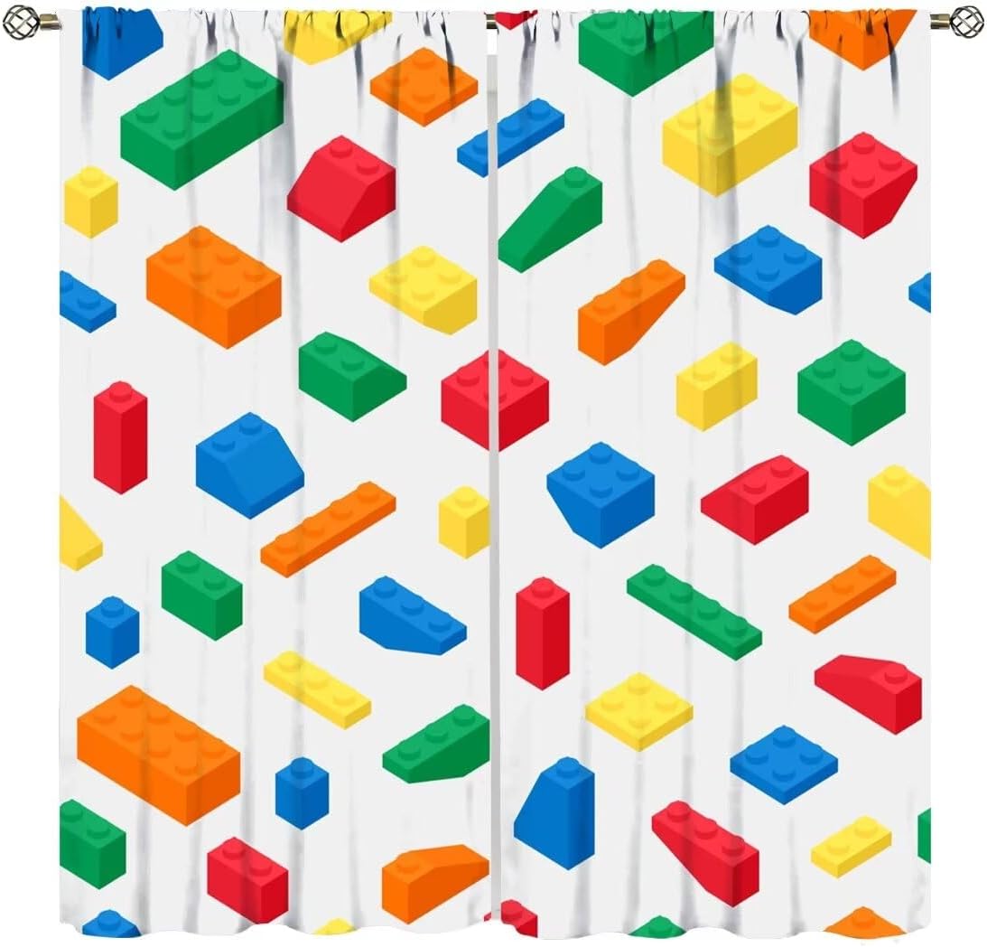 Kids Building Blocks Curtains, - Baby Nursery Curtains ulasan dan harga