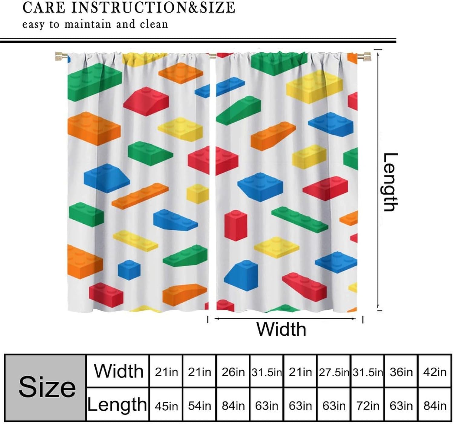 Kids Building Blocks Curtains, - Baby Nursery Curtains ulasan dan harga